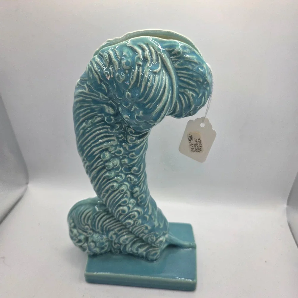 Vintage Royal Haeger Turquoise Figural Bird Vase MCM Art Pottery USA